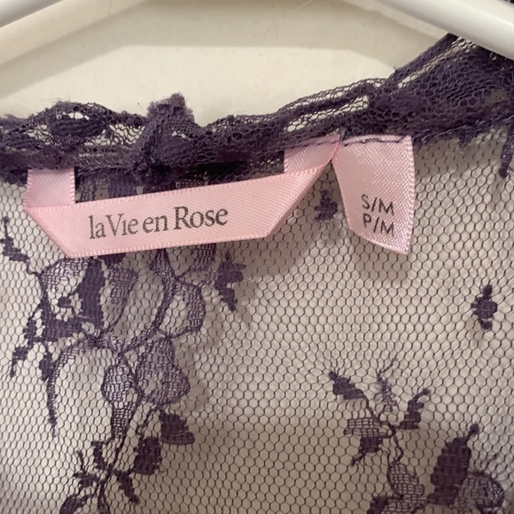Romantic Purple Lace Kimono Top La Vie en Rose (Size M) - Picture 7 of 7